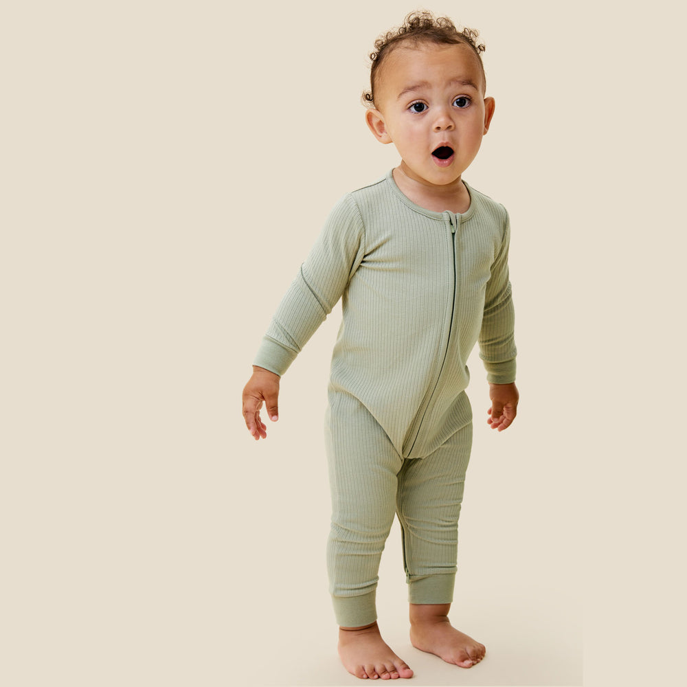Mori Ribbed Footie- Mint