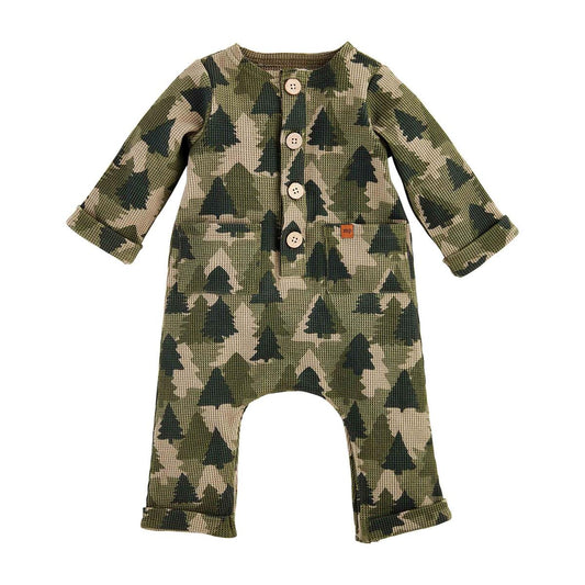 Mudpie Tree Camo Waffle Romper