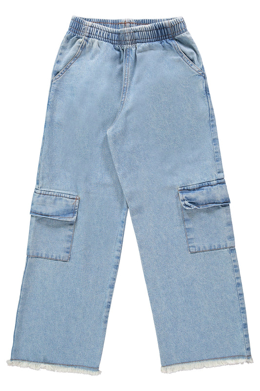 Gloss Wide Leg Denim Pants