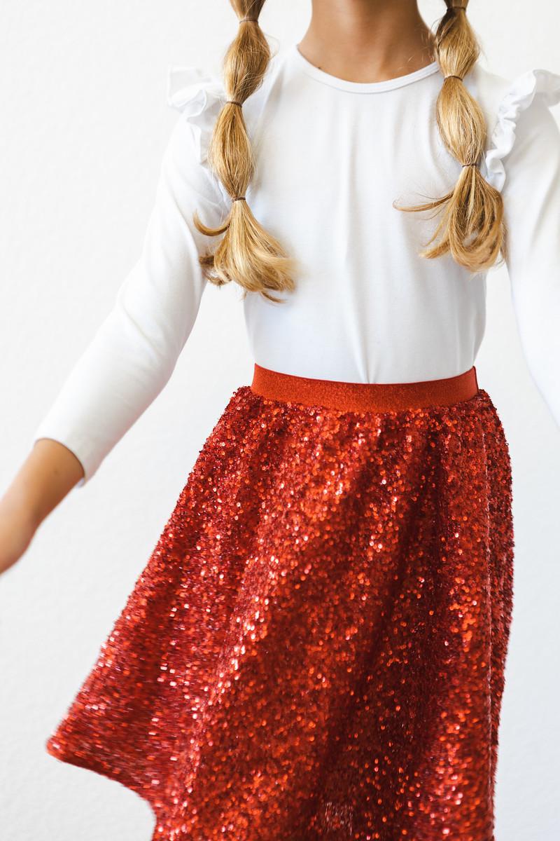 Mila & Rose Sequin Skirt Red