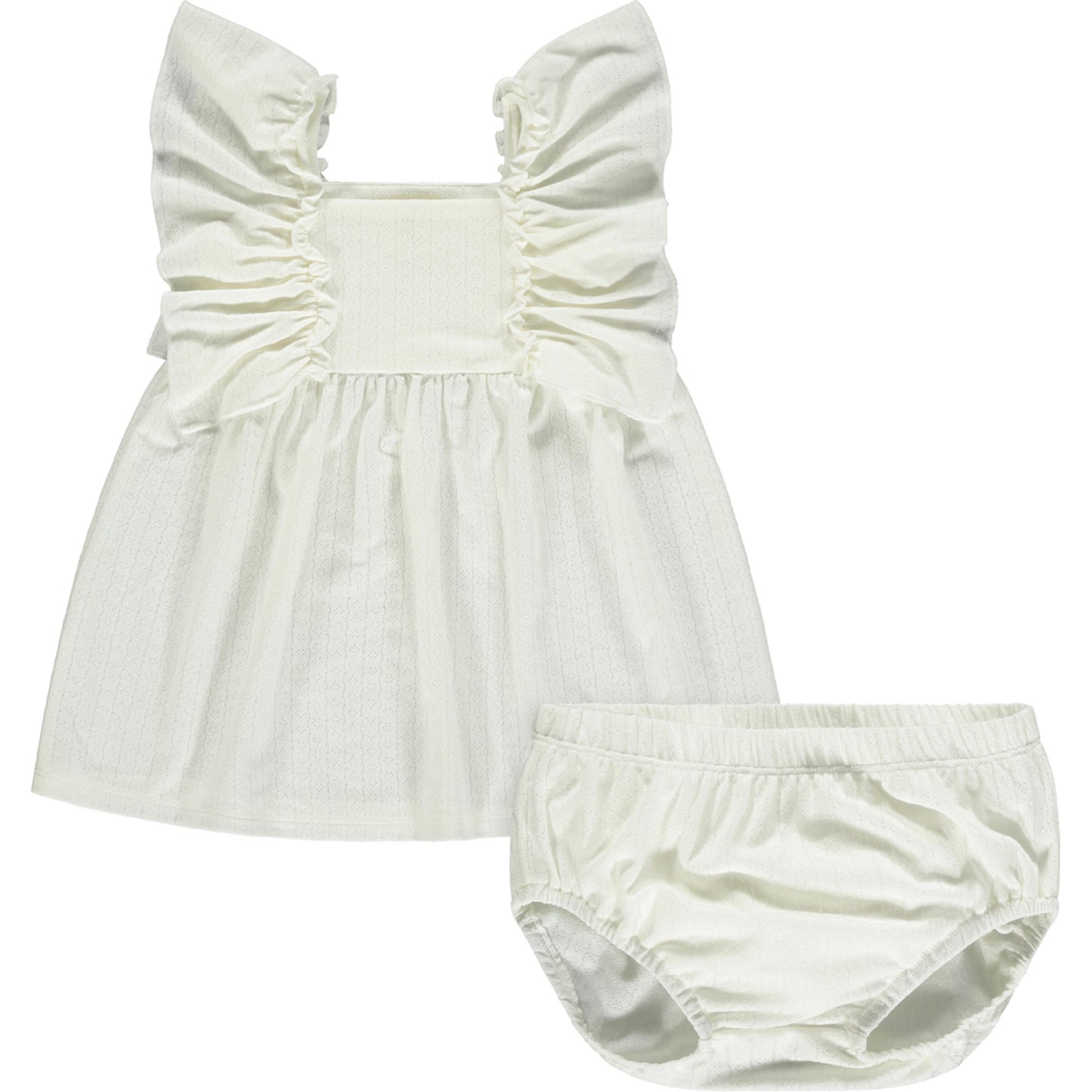 Ettie+H White Ruffle Dress