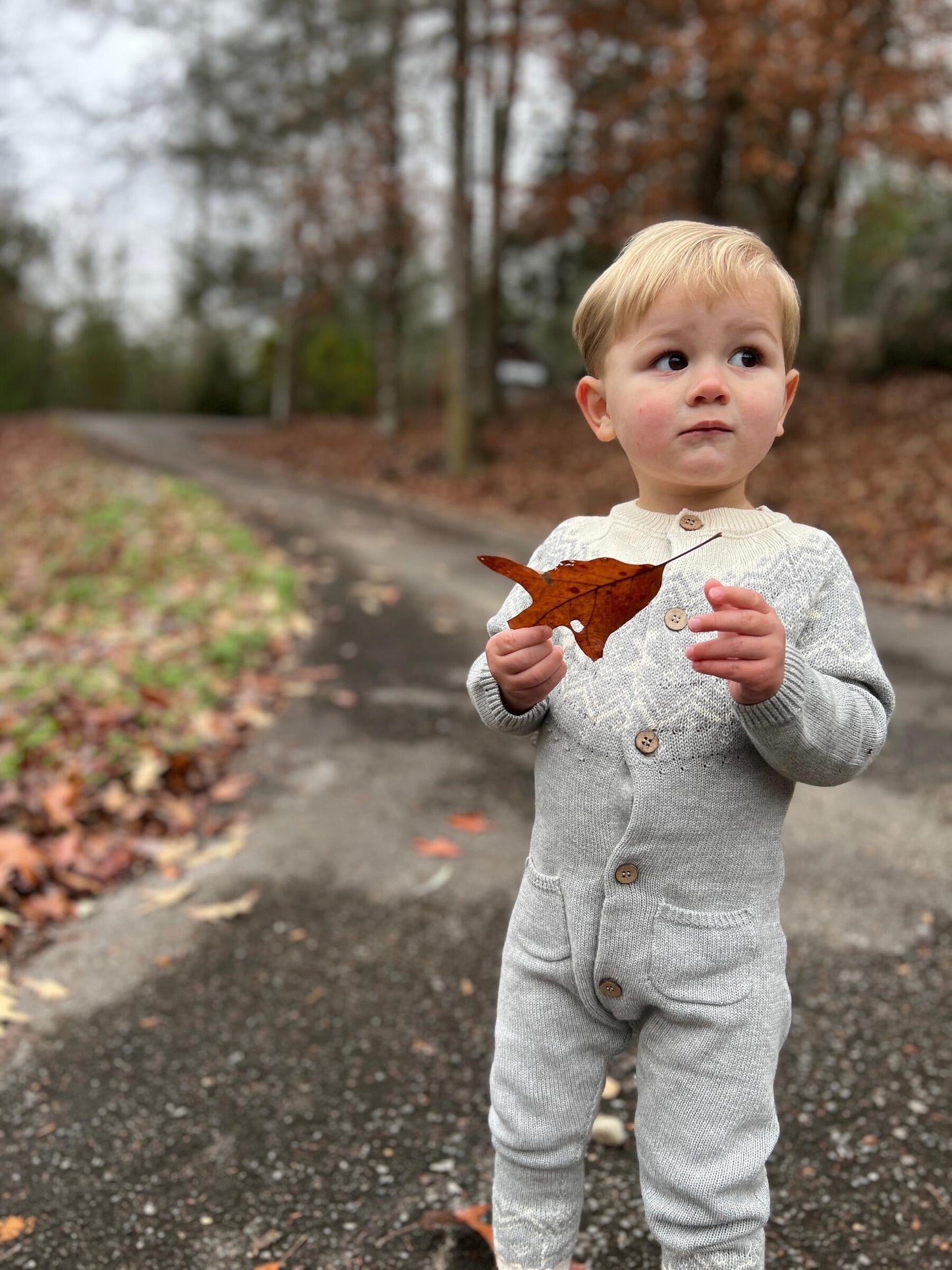 Me & Henry Grey Polar Romper