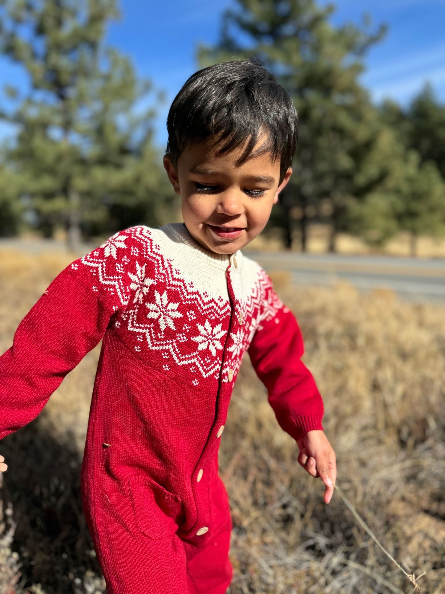 Me & Henry Red Polar Romper