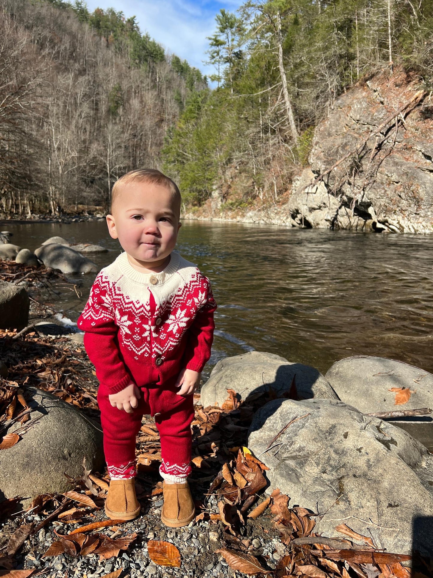 Me & Henry Red Polar Romper