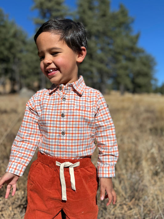 Me & Henry Orange Jasper Onesie