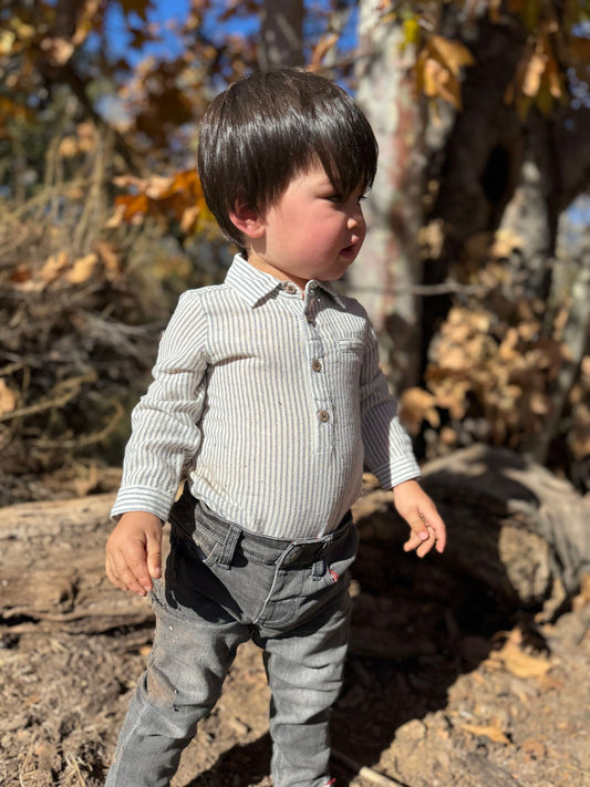 Me & Henry Striped Jasper Onesie