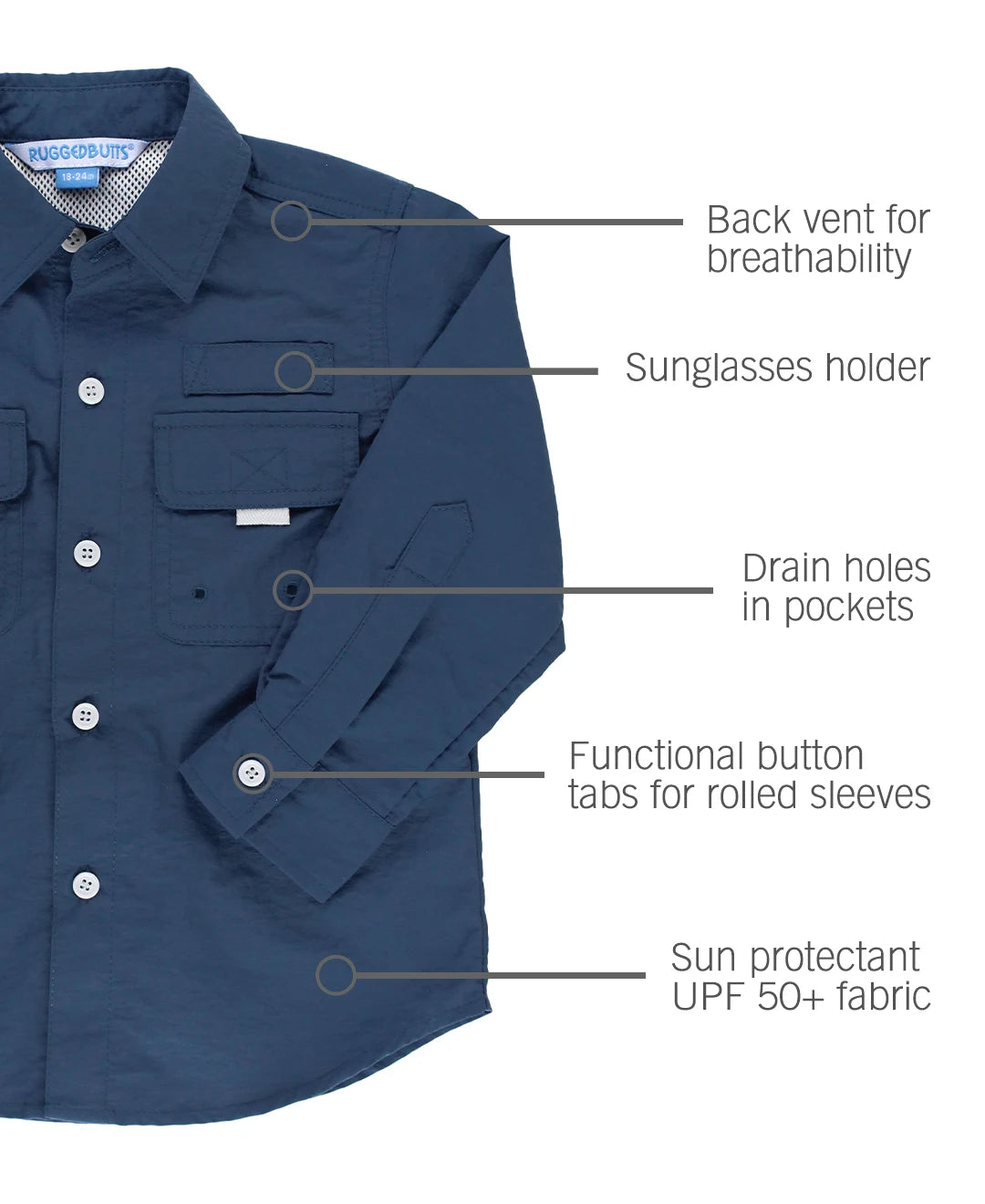 Ruggedbutts Button Down Navy