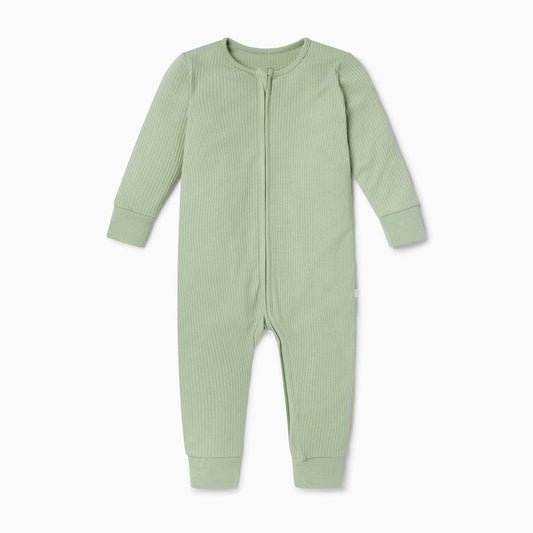 Mori Ribbed Footie- Mint