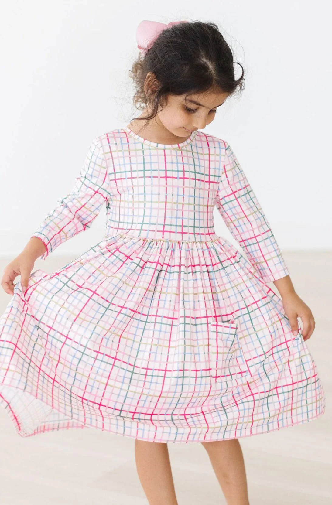 Mila & Rose Pink Plaid Twirl Dress