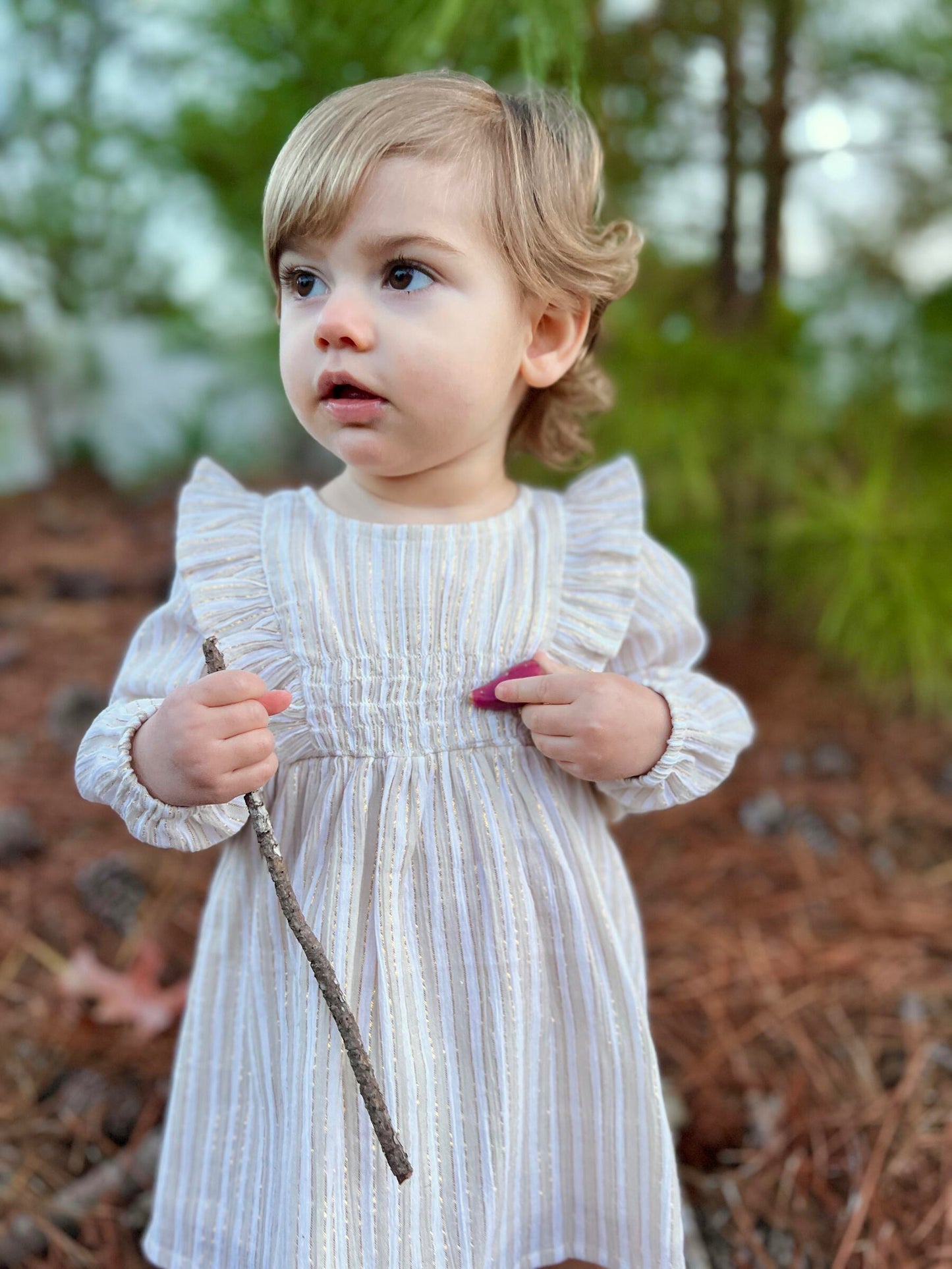 Poppet Golden Ruffle Dress