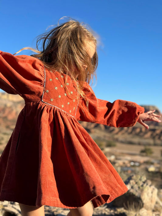 Poppet Orange Courdory Dress